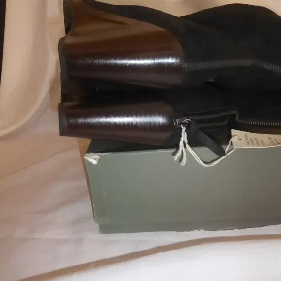 SOLD UGG Fiorentina Made In Italy Suede Thigh High Cuffable Wedge Heel Boots NIB - Picture 11 of 16